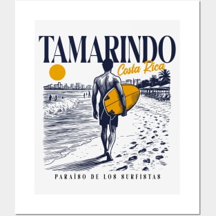 Vintage Surfing Tamarindo, Costa Rica // Retro Surfer Sketch // Surfer's Paradise Posters and Art